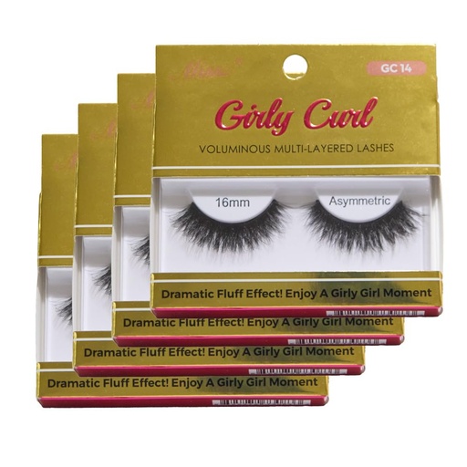 [BRSREALROBYQECDO] [4paris] Miss Lashes Girly Girl Voluminous Multi-Layered, 16mm Asymmetric, GC14