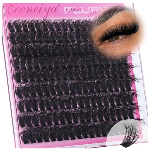 [BRSREFL6O4DQGFDO] Geeneiya Full Lash Clusters D Curvature Eyelash Clusters Thick Cluster Eyelash Extensions Wispy Individual Lashes Extensions Waterproof Lashes DIY at Home for Beginners with Lash Map
