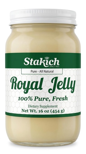 [BRSRECA6DMMG22D6] Stakich Royal Jelly - Fresh Liquid, Gluten Free - 16 oz Liquid