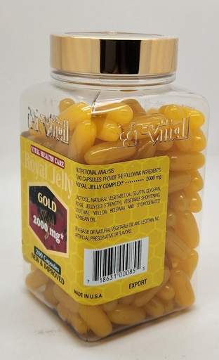 [BRSRGFL4CMCGK3DF] New & Improved Royal Jelly Gold 2000 mg 200 Capsules by Vital Health