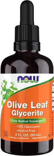 [BRSWIY3QB4PAADT4] AHORA Alimentos Suplementos, Oliva Leaf Glycerite Liquid, 18% Oleuropein, Dropper Incluido, Scavenger Radical Libre*, 2-Once