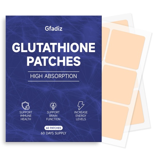 [BRSRE23RDECAKADD] Glutathione Patches 60 Count - Advanced Antioxidant Topical Patch for Immune Support, Energy and Detox - Long-Lasting and Water-Resistant Skin Patches for Men and Women