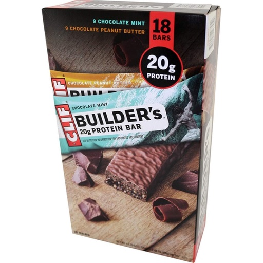[BRSRMZI2BAIWYFLG] 3 set- Clif Builder’s Protein Bars Variety 9 Pack Mint & 9 Peanut Butter