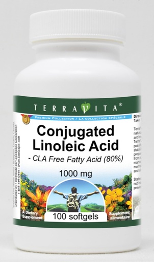 [BRSWGZADC4MWEDLA] Conjugated Linoleic Acid - CLA Free Fatty Acid (80%) - 1000 mg (100 softgels, ZIN: 427996) - 2 Pack