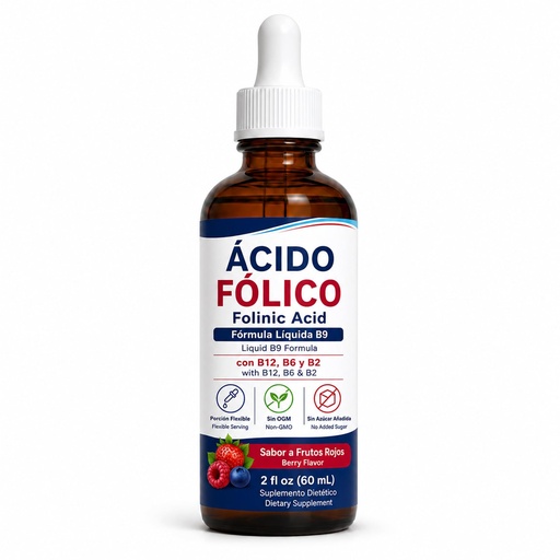 [BRSRY2T6CQPBQA3G] NEW Folinic Acid 𝐃𝐫𝐨𝐩𝐬 with B12, B6 & B2, 60ml (1Pcs)