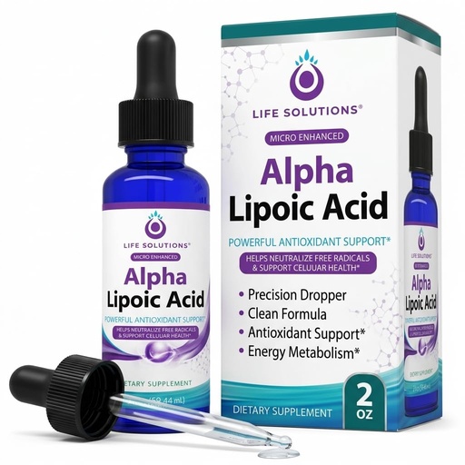 [BRSRAAT4BMHBACL3] Life Solutions Liquid Alpha Lipoic Acid with Dropper – 2 fl oz – High Absorption Antioxidant Supplement for Cellular Health, Energy Support & Travel-Friendly Convenience