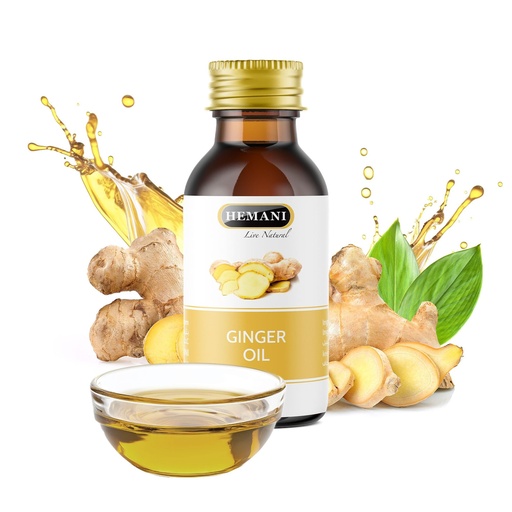 [BRSWIZ3QOANRCHIZ] Hemani Ginger Oil 30ml (1 Fl Oz) - 100% Pure Natural | Warming Spice Aroma | Natural Essential Oil for Aromatherapy & Massage