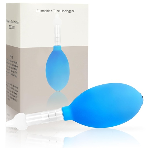 [BRSRGBINAQBGM2QU] Eustachian Tube Unclogger, Ear Pressure Relief Device via Nasal Airflow, Ear Unclogger & Ear Popper for Airplane Ear, Blocked Ear, Tinnitus Relief, Clogged Ear, BPA-Free Silicone, No Medication