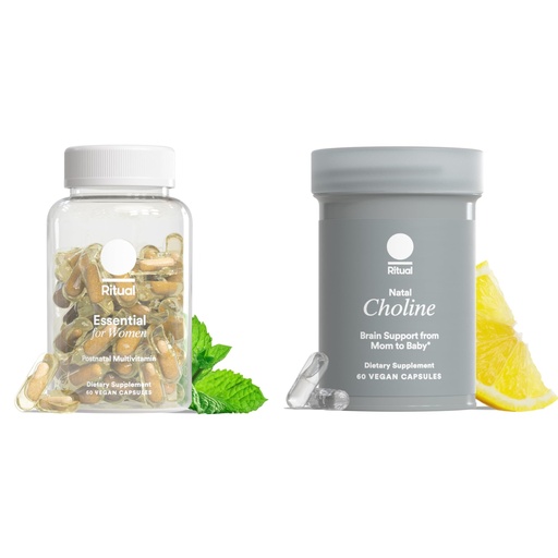 [BRSRGCT6CAFGOEQY] Ritual Mom-to-Baby Set with Prenatal Vitamins and Natal Choline Supplements, Supports Pregnancy, Baby's Cognitive Function, Fetal Brain Development, 30 Day Supply