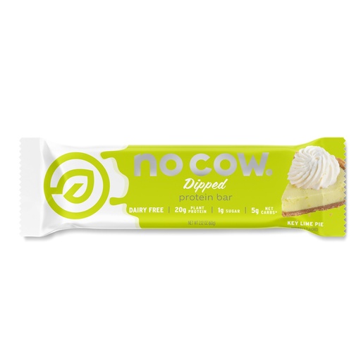 [BRSRMAIYAEJQKGTO] No Cow Vegan Protein Bar, Key Lime Pie | 20g Plant-Based Protein, High Fiber, Gluten-Free, Dairy-Free, Soy-Free, Keto-Friendly Snack Bars with Low Sugar | 1 Bar