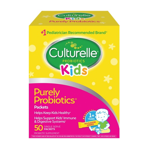 [BRSWICD3B4DB6CQ5] Culturelle Kids Daily Probiotic Packets for Kids, (Ages 3+) - 50 Count – From the #1 Pediatrician-Recommended Brand – Flavorless Daily Probiotics for Digestive Health & Immune Support