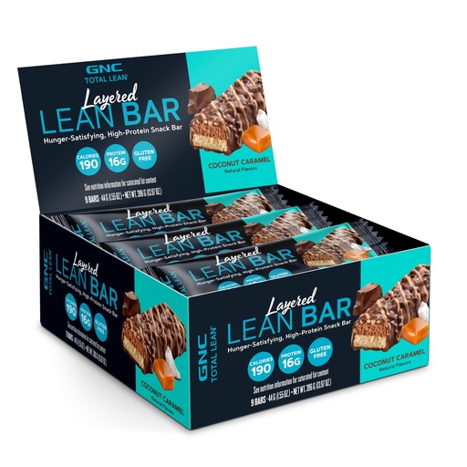 [BRSRA2YCCENB6AYZ] GNC Total Lean Layered Lean Bar - Coconut Caramel (9 Bars)