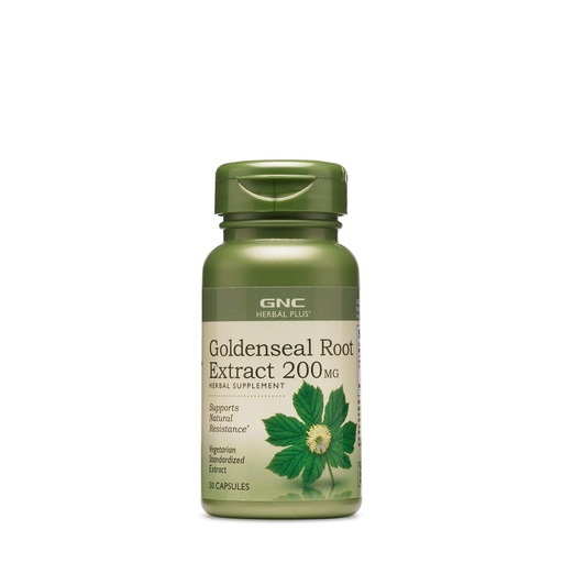 [BRSWIGYRB4DQCG3U] GNC Herbal Plus Goldenseal Root Extract 200mg Supplement, Vegetarian, Supports Natural Resistance, 50 Servings