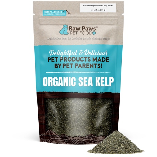 [BRSWKHY2CAMWI3DM] Raw Paws Organic Kelp Powder for Dogs & Cats (8-Ounce) - Supports Thyroid, Digestive & Immune Health - Dried Sea Kelp for Dogs - Seaweed Powder Supplement | Dried Sea Kelp for Dogs - Dental Plaque & Tartar Support - Digestive Health - Immune Support - Skin & Coat - Easy Meal Topper