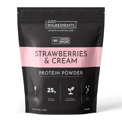 [BRSREHAFBYCGOAY6] JUST INGREDIENTS Strawberries and Cream Protein Powder - NSF