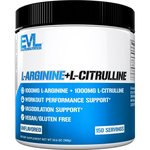 [BRSRYYIBBAPBOEIY] L Arginine L Citrulline Powder - Invigorating Nitric Oxide Powder with Ideal 1:1 Ratio L-Citrulline & L-Arginine 1000mg Each Per Serving for Enhanced Pumps Energy & Stamina (Unflavored, 150 Servings)