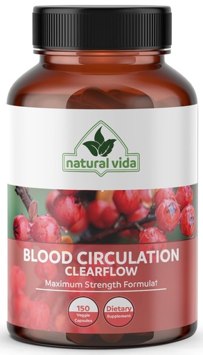 [BRSROAQ5PINRYEIU] Blood Circulation 600mg Supplement - 150 Capsules - with Hawthorne, Ginger, Horse Chestnut, Butchers Broom, Cayenne, Diosmin