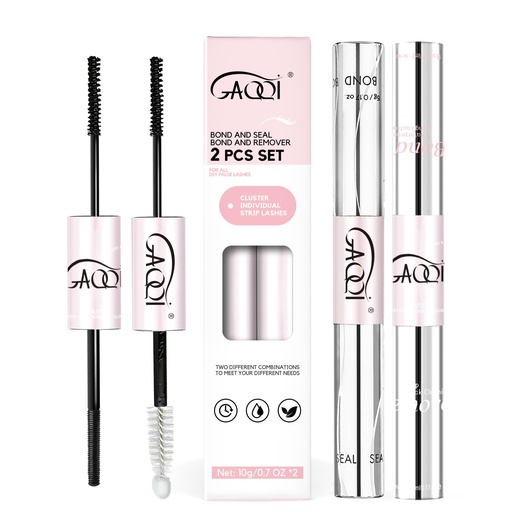 [BRSREHY3BUMGMCAV] GAQQI Lash Bond and Seal + Bond and Remover Set, Waterproof Lash Cluster Glue, Strong Hold Eyelash Glue Set 2Pcs 10ml+10ml