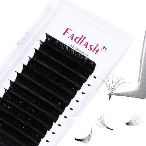 [BRSWYZI3B4CRAAYU] Mega Volume Lash Extensions FADLASH Self Fanning Lashes 4D 5D 6D 7D Easy Fan Eyelash Extensions 0.03 C D Curl Rapid Blooming Lashes (0.03-C, 11mm)