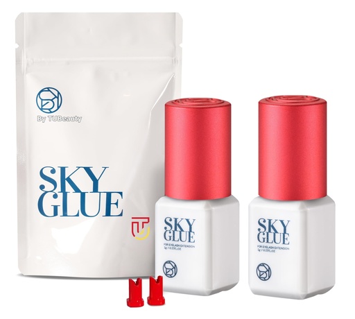 [BRSWYHD4BFYGAEL6] 2 Bottles Sky Glue S+ for Eyelash Extension 5ml - Powerful Strong Professional Black Bonding Adhesive for Lash Extensions / 1-2s Fast Drying / 6-8 Weeks Lasting time TUBeauty
