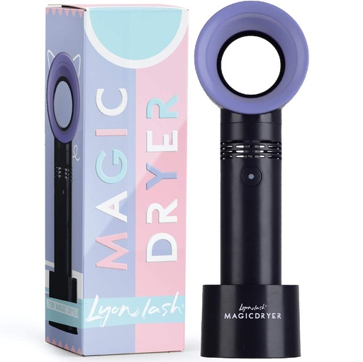 [BRSWYZ32OENGGHQ4] Lyon Lash Portable USB Rechargeable Bladeless Mini Fan/Air Conditioning Blower/Handheld Cooling Dryer, Essential Eyelash Extension Supplies, Dries Eyelash Extensions Glue/Adhesive Rapidly (Black)