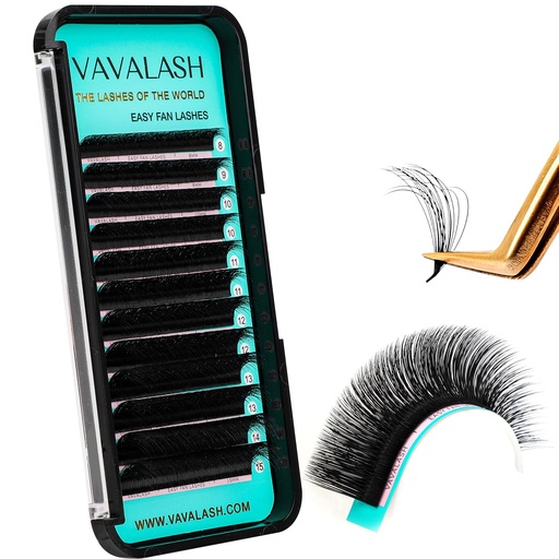 [BRSREEI3DIPRGE3J] VAVALASH Easy Fan Lash Extensions 3D Effect Self Fanning Lashes Rapid Volume Eyelash Extensions 3D Layers Automatic Blooming Camellia Easy Fan Lashes(0.03-CC-8-15mm)