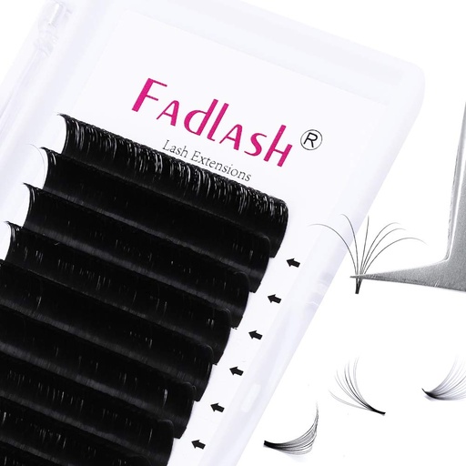 [BRSWGCYLCIMBMYDG] FADLASH Eyelash Extensions C D Curl Lashes 0.07 Easy Fan Volume Lash Extensions Premium Self Fanning Eyelash Extension Rapid Blooming Lashes (0.07-C, 12mm)