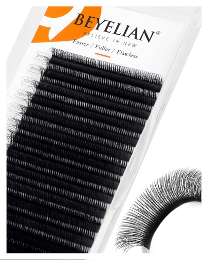[BRSRAFICOZYBA3TF] BEYELIAN Easy Fan Volume Lash Extensions 0.05 0.07 C D Curl 8-15mm Mixed & Single Length Tray Rapid Blooming Volume Lashes Self Fanning Lash Extension Supplies (0.05 D Curl)