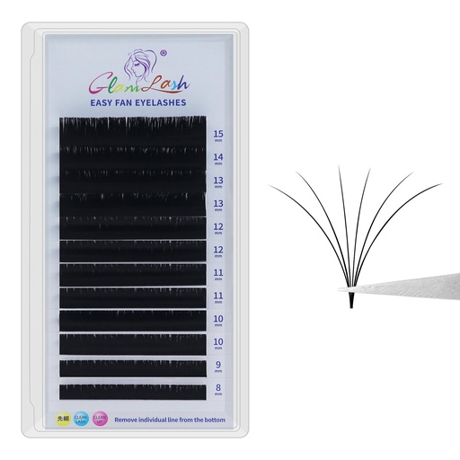 [BRSREC32OENBYETJ] Easy Fan Lash Extensions 0.07C Curl 8-15mm Rapid Blooming Eyelash Extension Self Fanning Professional Salon Use(0.07C,8-15mm mix,Black)