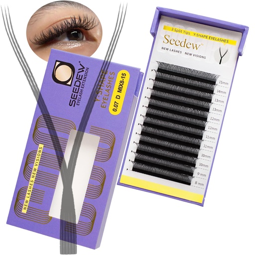 [BRSROEDYPMPGKDQY] YY 3 Split Tips Lash Extensions, Natural Look Lash Clusters, Lash Tray Practice Lash Strips, Soft Fluffy Thicker More Time-Saving, Long Sterm D Curl Lash Tech Must Haves(YYY-0.07-MIX8-15)
