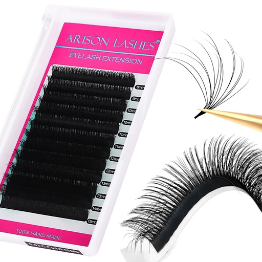 [BRSREHYNDIMBS23D] 3D Effect Easy Fan Volume Lash Extensions Fluffy Rapid Volume Blooming Eyelash Extensions Self Fanning Eyelash Extensions(0.07-D-8-15mm)