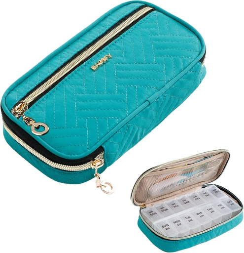 [BRSRMBAPDMNWA3DX] BAGSFY Pill organizētājs Gadījums 2 Reizi dienā - Weekly Medicine Organizators Travel Pill Box ar noņemamu 7 Day Medicine Case Konteiners zivju eļļai, vitamīns, papildinājums