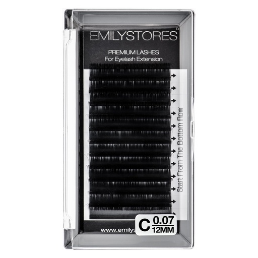 [BRSWIBQTAYGQIE3Y] Eyelash Extensions 0.07mm Thickness C Curl Length 12mm Easy Fan Eye Lashes For Lash Extensions(0.07,C,12mm)
