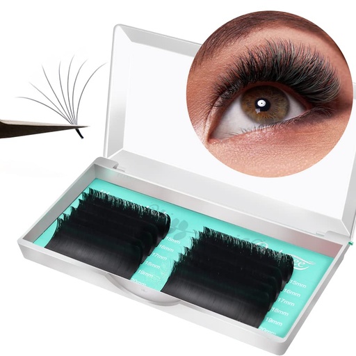[BRSRMZYNBUHAI2Y2] Easy Fan Lashes Professional Blooming Lash 0.07 C curl Extension Rapid Self Fanning Lashes Faux Mink Salon MIX 8-15mmEyelash Extensions (0.07-C-MIX8-15mm)