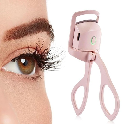 [BRSRMBALBMAQ4CQZ] Heated Eyelash Curler,Electric Heated Lash Curler Rechargeable,Rapid Heat-up,Long-Lasting Curls,with Sensing Heating Silicone Pad(Pink)