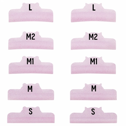 [BRSRMEIBDJYWYCLJ] Lash Lift Shield Ultra Curl Eyelash Perm Rods Shiny Perming Roller with 5 Sizes Delight Lifting Result Like Eyelash Extension Big U Rod More Than 200 Application Reusable Curler Tool