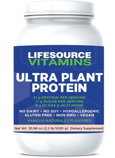 [BRSWIHYLAIBAIDIV] LifeSource Ultra Plant Protein- Raw Vegan Plant Based Protein- Vanilla 2.2 lbs