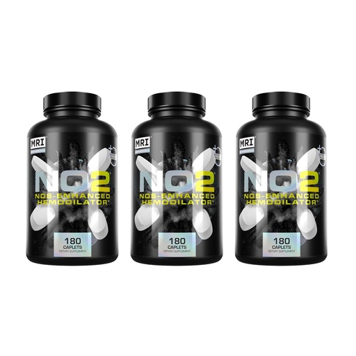 [BRSRGHYQDMMWE3Y6] MRI NO2 Nitric Oxide, 3000mg L-Arginine & AAKG (180 Caplets, 3 Pack)