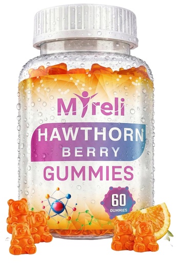 [BRSREGQDBUFW2EQ6] Hawthorn Berry Gummies 1000mg - Vegan-Friendly Supplement in Gummy, Gluten-Free Soy-Free Dairy-Free Non-GMO, Plant-Based & Clean Formula for Everyday Balance, Arterial Function Support, 60 Chewables
