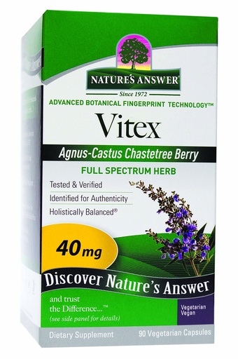 [BRSWIY35AIORKEAV] Nature's Answer Vitex (Agnus-Castus) Chastetree Berry Vegetarian Capsules, 90-Count | Promotes Female Hormonal Balance | Ovulation Production Supplement | Menopause Support