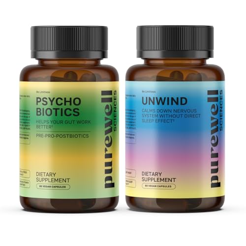 [BRSRGCYQAQNRMELA] Psychobiotics + Unwind Bundle for Women — Probiotics & Prebiotics for Gut Health + Cortisol Support Supplement— Support Digestive Health & Stress Balance Daily Routine