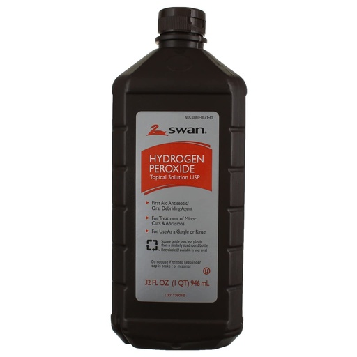 [BRSWGZLQBZ7QECDX] Swan Hydrogen Peroxide Topical 32 Ounces ( 4 Pack) EGFB