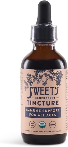 [BRSROEIKA4IGEHY3] Sweet's Elderberry Tincture | USDA Organic | Alcohol-Free | Black Elderberry | Immune Support for All Ages | Travel-Friendly 2 oz Bottle with Dropper | Vegan | Keto | Non-GMO | Unsweetened