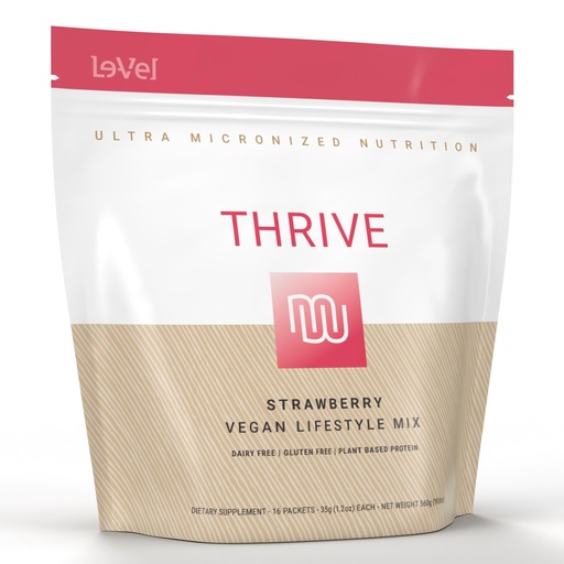 [BRSRAHT5BENGGDLF] Le-Vel Thrive Vegan Protein Shake | 16 Packets 35g | Gluten-Free, Plant-Based Protein with Probiotics, Fiber & Enzymes | Supports Lean Muscle & Digestive Health (16 Packets (Pack of 1), Strawberry)