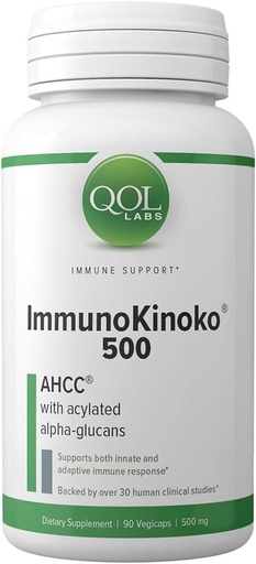 [BRSWGZQ5BEMBOHY2] QOL Labs ImmunoKinoko AHCC 500 mg 90 vcaps