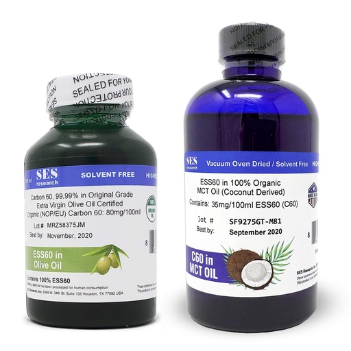 [BRSWY2Q6CB5RU3L6] SES Research Combo of C60 - Super Antioxidant Olive Oil and 100% Organic Coconut Derived MCT Oil - 150ml