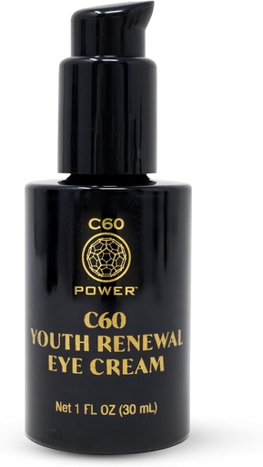[BRSROHQ7CN7WO334] C60 Power Youth Renewal Eye Cream - Eye Cream for Wrinkles & Puffiness, Anti Aging Skin Care for Women & Men, With 99.99% Pure Sublimated C60, Copper Peptides, & High-Quality Ingredients - 1 fl oz