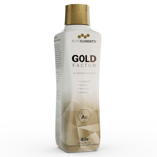 [BRSREZD6AAGWK2DO] 4LifeElements Gold Factor Liquid Daily Wellness Formula, 24 fl oz | Ultra-fine gold particles, Ultra-pure water, Longevity, Memory, Mobility, Daily Cellular Vitality, Easy 1 oz serving