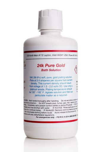 [BRSWGCYQBUFRQELJ] 24K Pure Gold Plating Solution - Bath (Pure Gold Bath Plating Solution, 16oz)