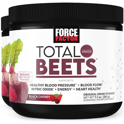 [BRSRMYYDCMIBSG3L] Force Factor Total Beets Superfood Beet Root Powder 2-Pack, Nitrates to Support Circulation, Blood Flow, Nitric Oxide, Energy, Endurance, Stamina, Cardiovascular Heart Health Supplement, 60 Servings